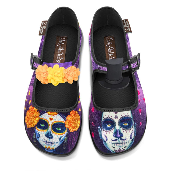 Chocolaticas® Dia de Muertos Women's Mary Jane Flat – Hot