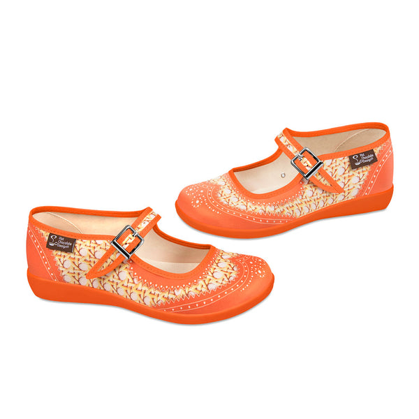 Orange mary jane heels store
