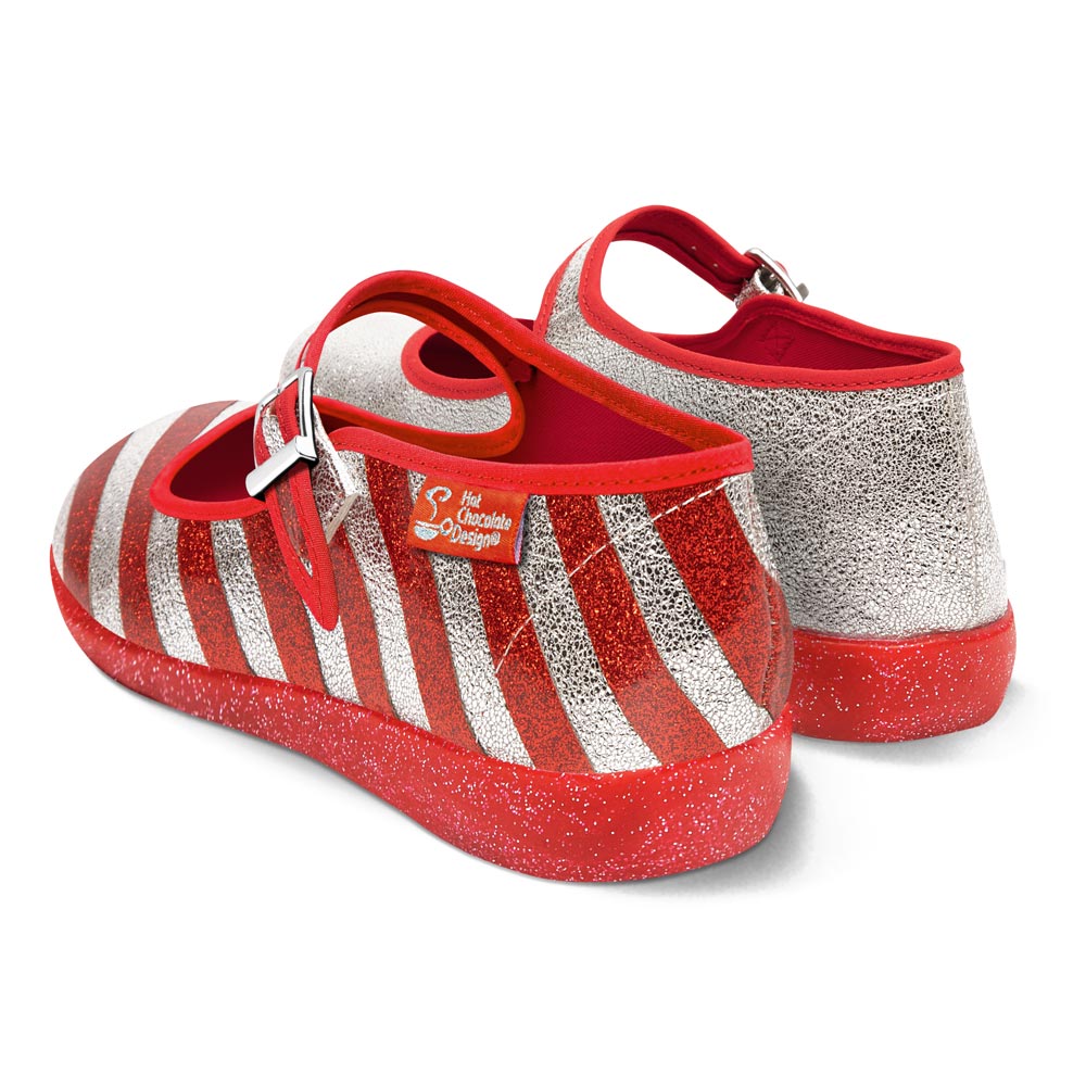 Chocolaticas® Shiny Cane Women's Mary Jane Flat