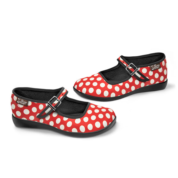 Chocolaticas Red Polka Women s Mary Jane Flat