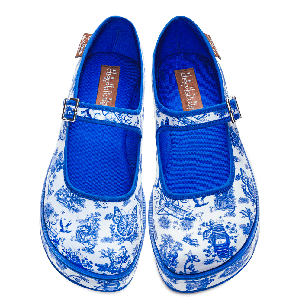 Chocolaticas® Toiles de Jouy Women's Mary Jane Platform