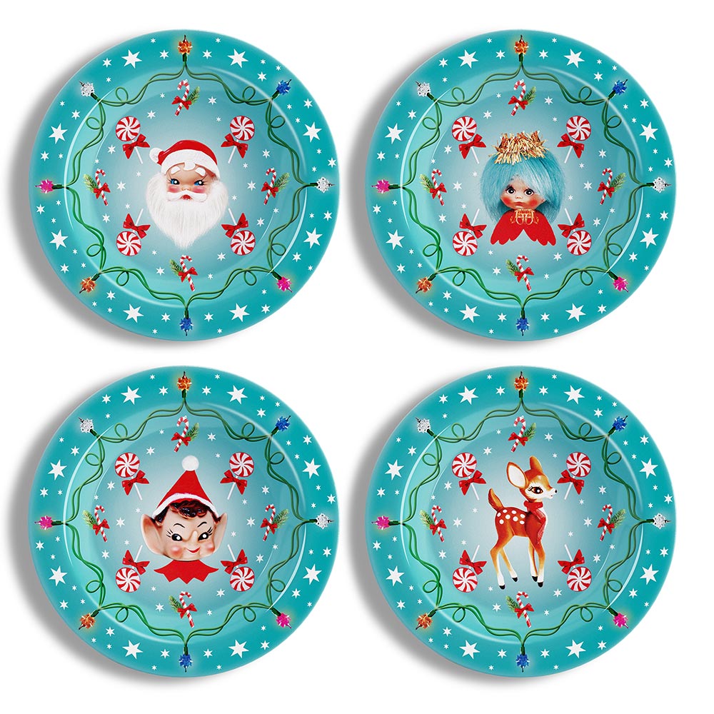 Chocolaticas® Kitschy Christmas Set of Plates