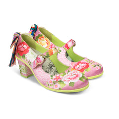 Chocolaticas® Mid Heels Kimono Women's Mary Jane Pump