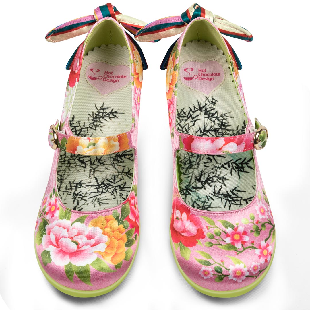 Chocolaticas® Mid Heels Kimono Women's Mary Jane Pump