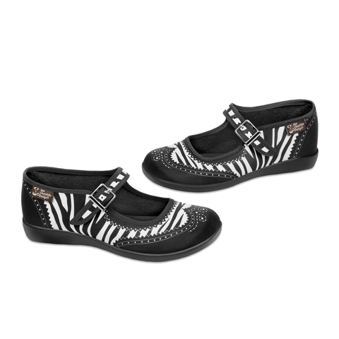Chocolaticas® Havana Zebra Women's Mary Jane Flat Shoes