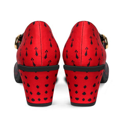 Chocolaticas® Mid Heels Queen of Hearts Women's Mary Jane Pump