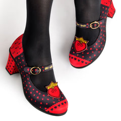 Chocolaticas® Mid Heels Queen of Hearts Women's Mary Jane Pump