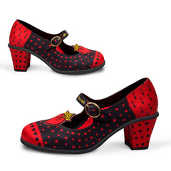 Chocolaticas® Mid Heels Queen of Hearts Women's Mary Jane Pump